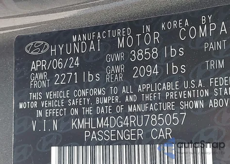 2024 Hyundai Elantra Sel from USA, damaged, VIN KMHLM4DG4RU785057